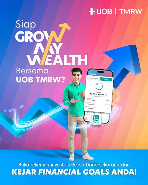 Background image showing colorful cartoon people and buildings under a night sky with fireworks